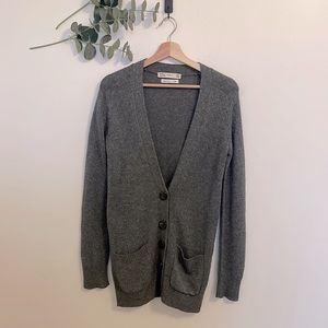Zara Grey Silk and Cashmere Cardigan